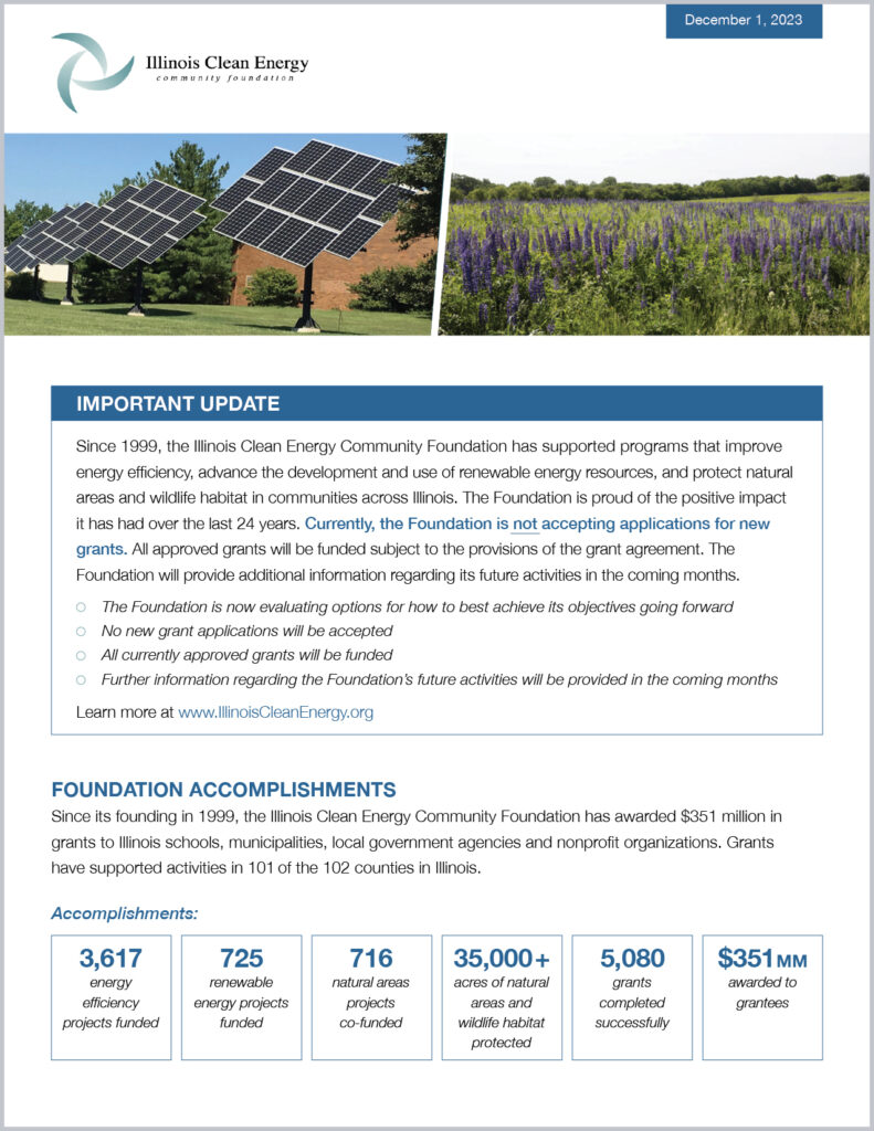 Illinois Clean Energy Update document